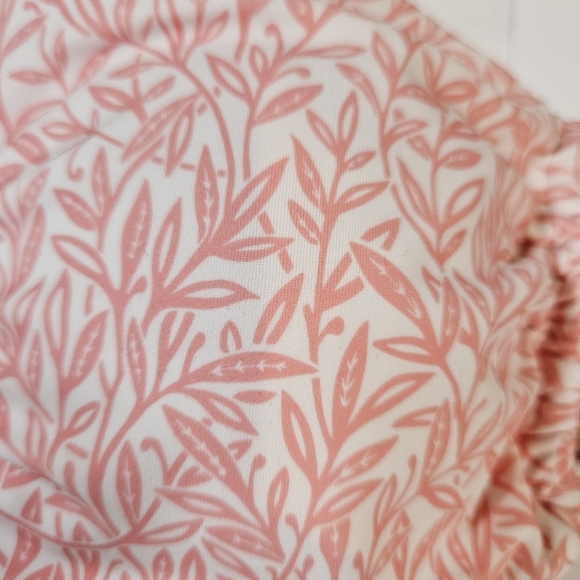 Onia Genevieve Bikini Top, White/Pink Micro Leaves, Small - Picture 11 of 16